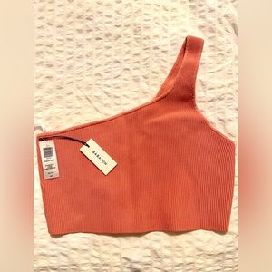 Babaton Sculpt Knit One-Shoulder Cropped Tank 2XL